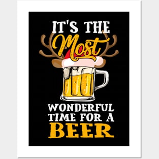 It's The Most Wonderful Time For A Beer Shirt Christmas Gift Posters and Art